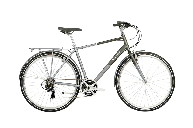 2020 Raleigh Pioneer Crossbar Hybrid Bike in Grey